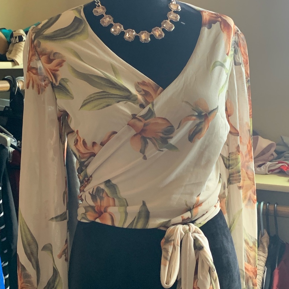 Fashion nova wrap blouse